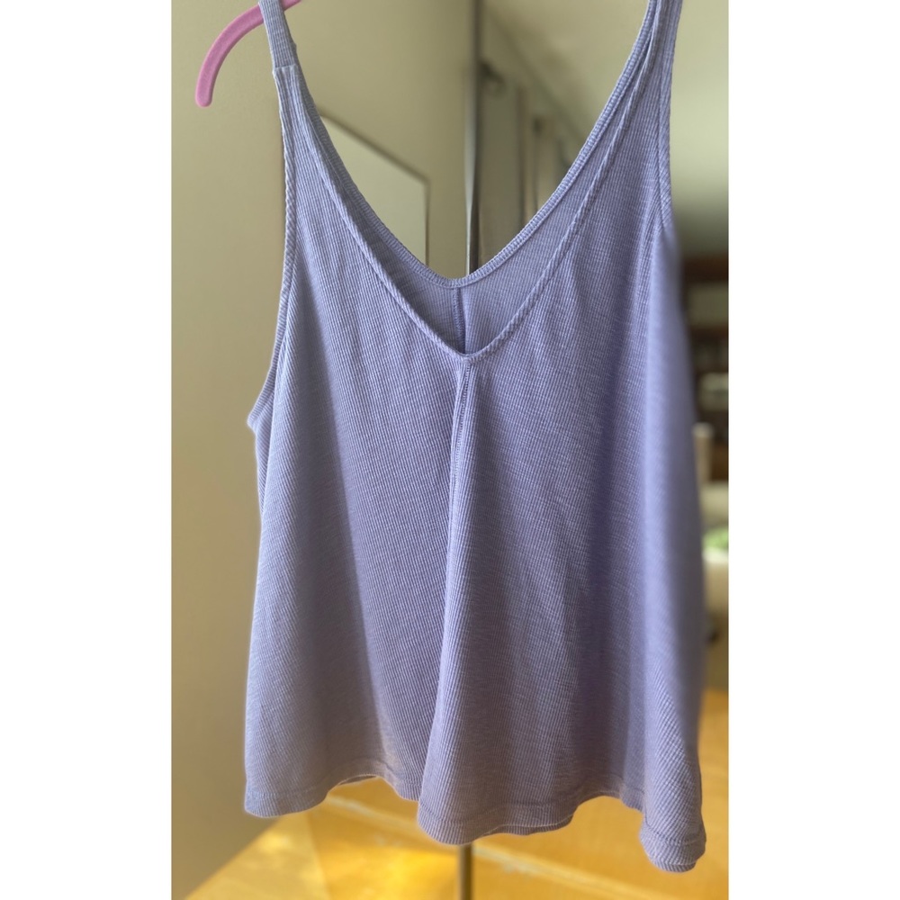 Free People Dani Tank Top Ribbed : Periwinkle M